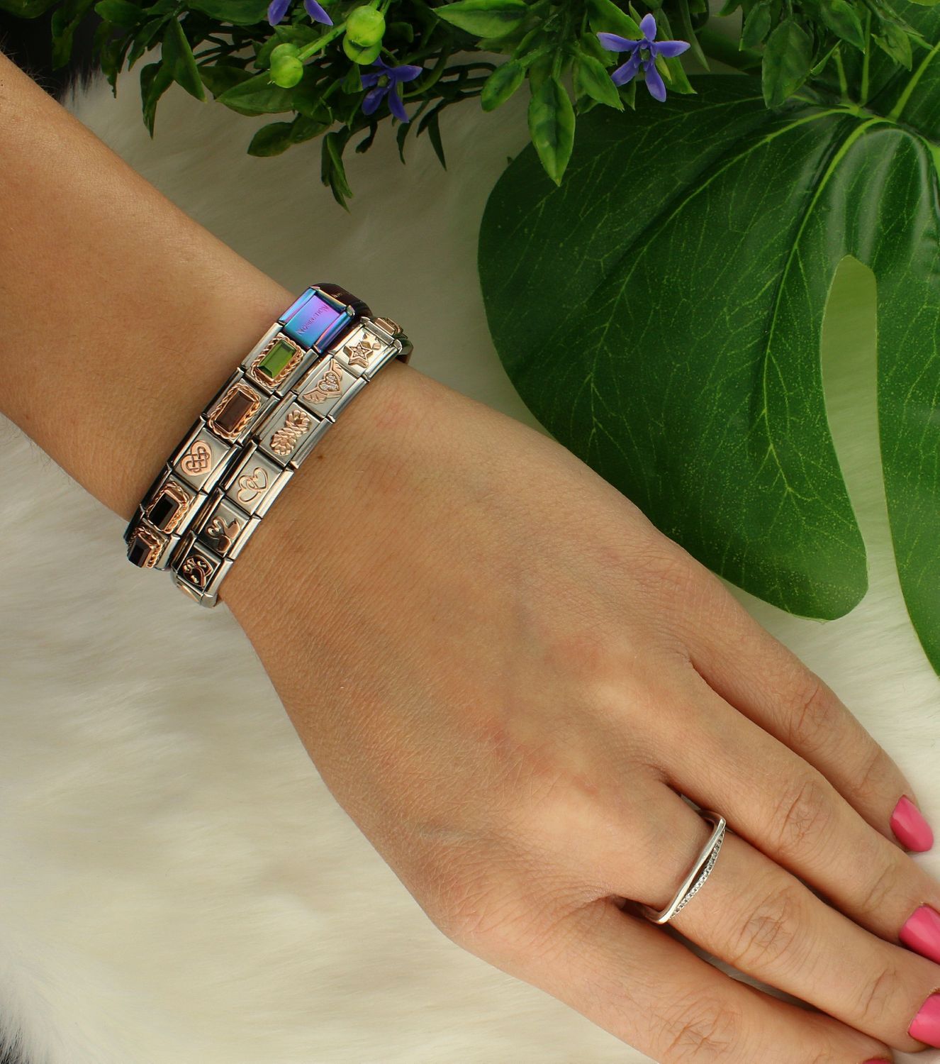 Nomination Link 9K zawieszka różowe złoto 'Czarna Cyrkonia' 430604 011.jpg